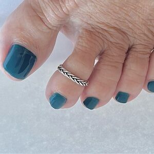 Sterling Silver Tight Braid Toe Ring, Dainty Ring, Braided Ring, Silver Bands